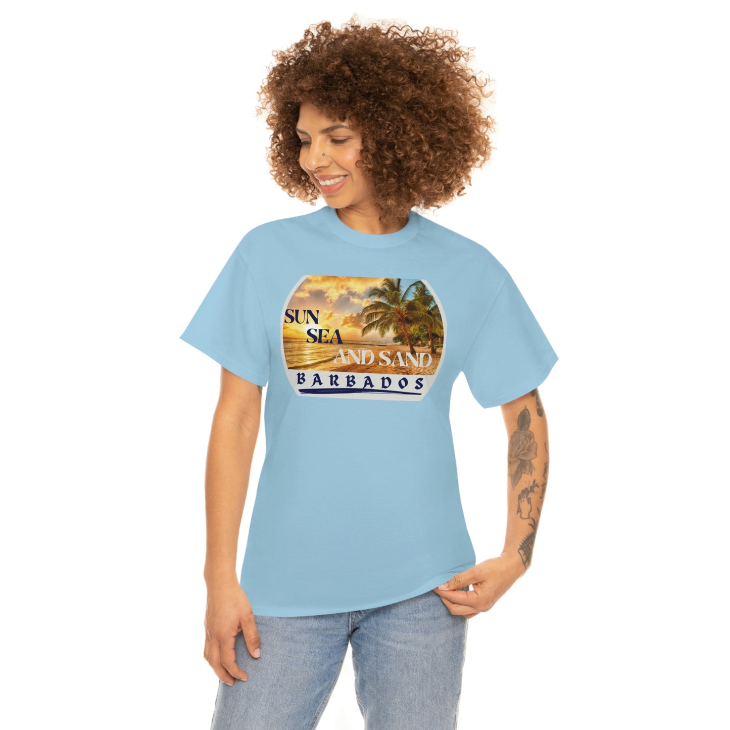 Sun Sea Sand Barbados Unisex Heavy Cotton Tee