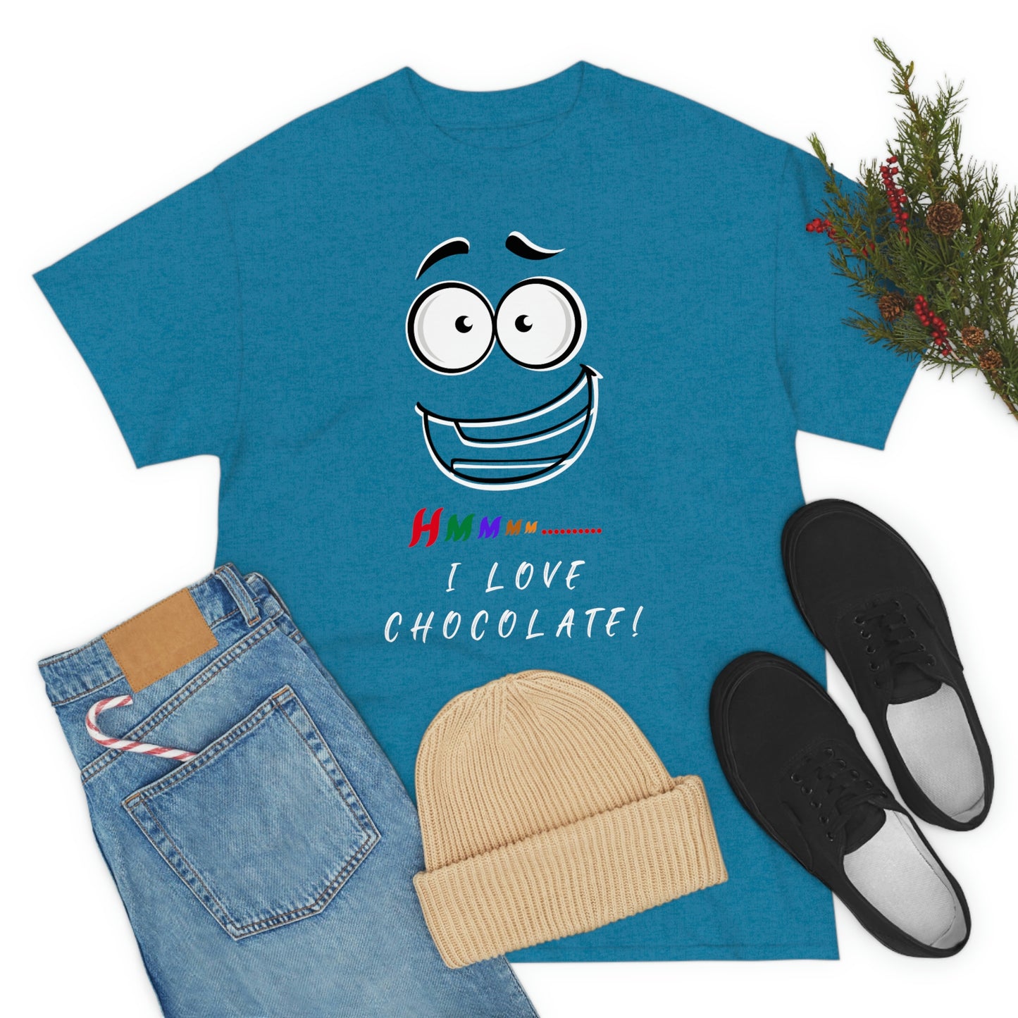 Hmmm... I Love Chocolate Unisex Heavy Cotton Tee