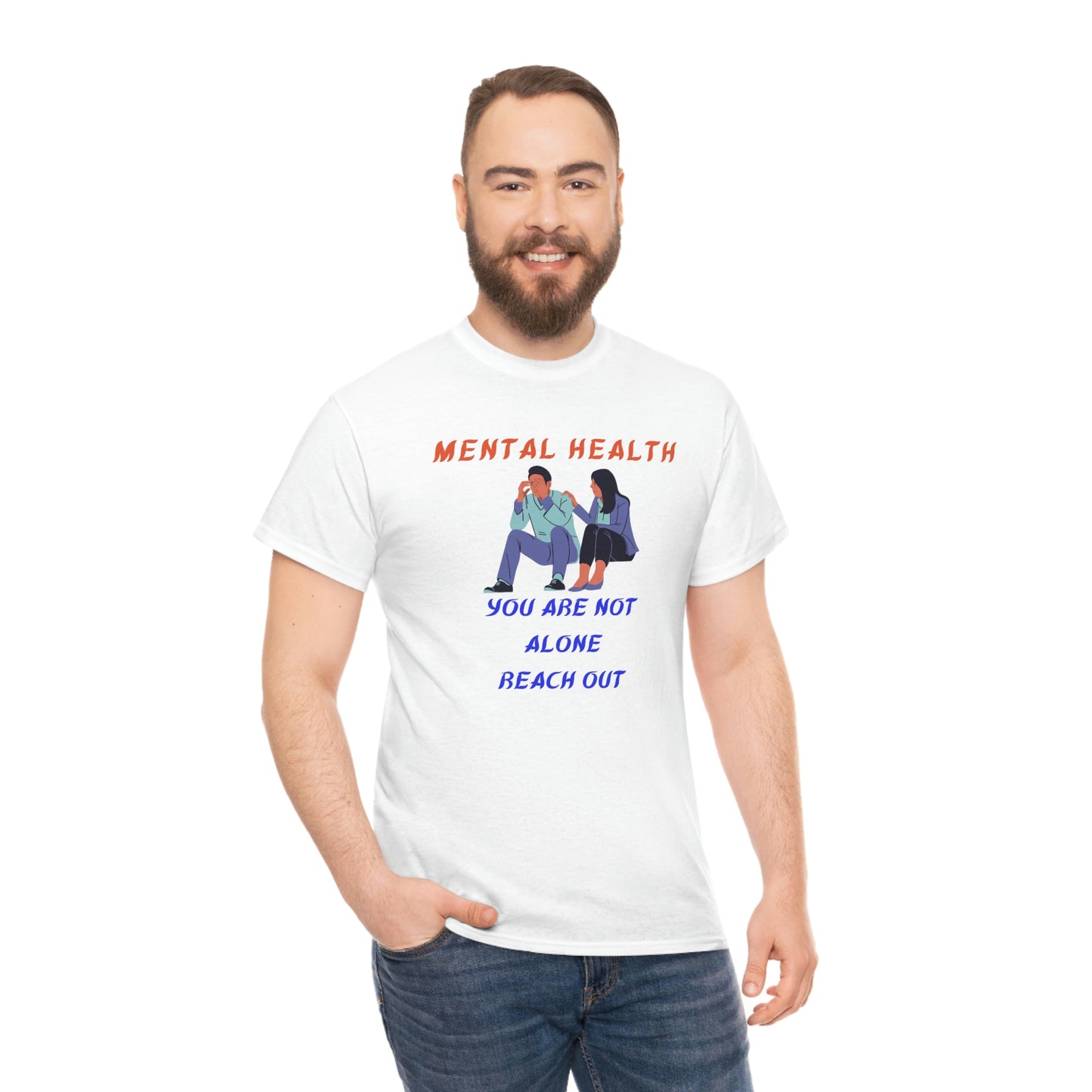 Mental Health You Are Not Alone Unisex Heavy Cotton Tee