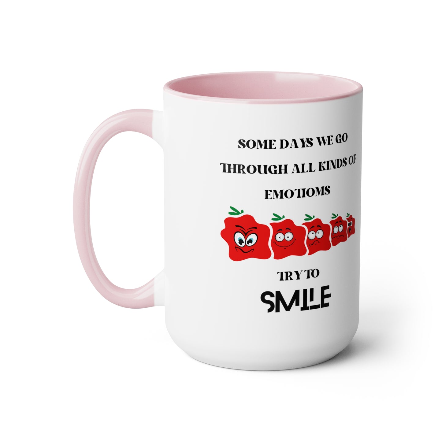 Smile Two-Tone Coffee Mugs, 15oz