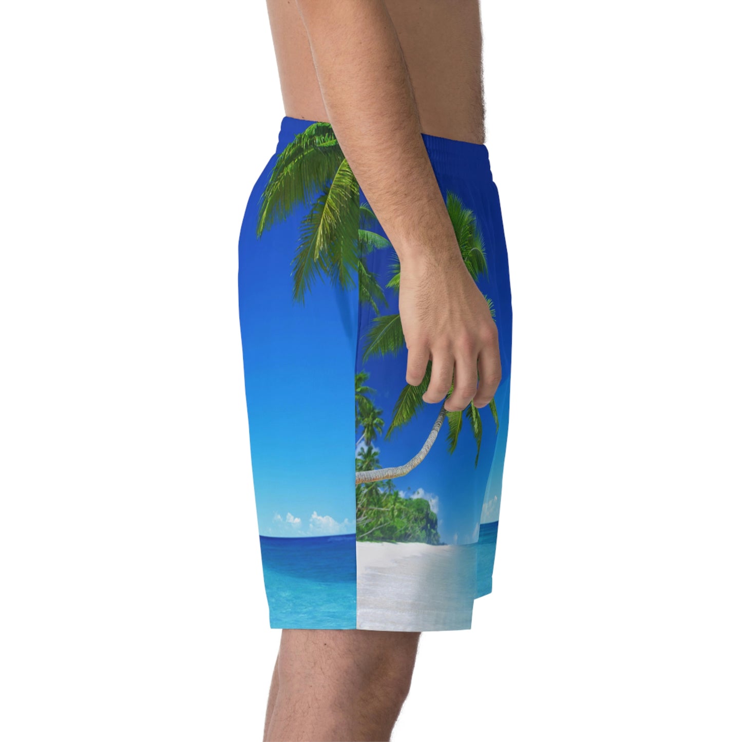 Exotic Print Men's Elastic Beach Shorts (AOP)