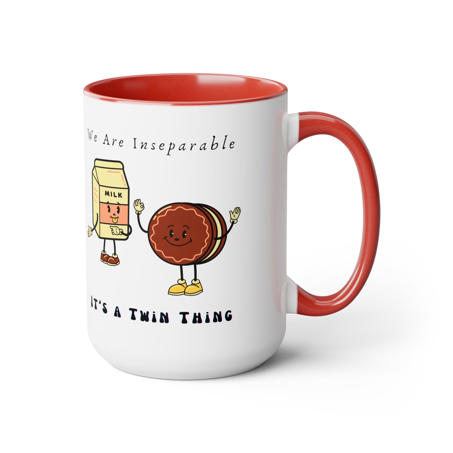 Twin Two-Tone Coffee Mugs, 15oz