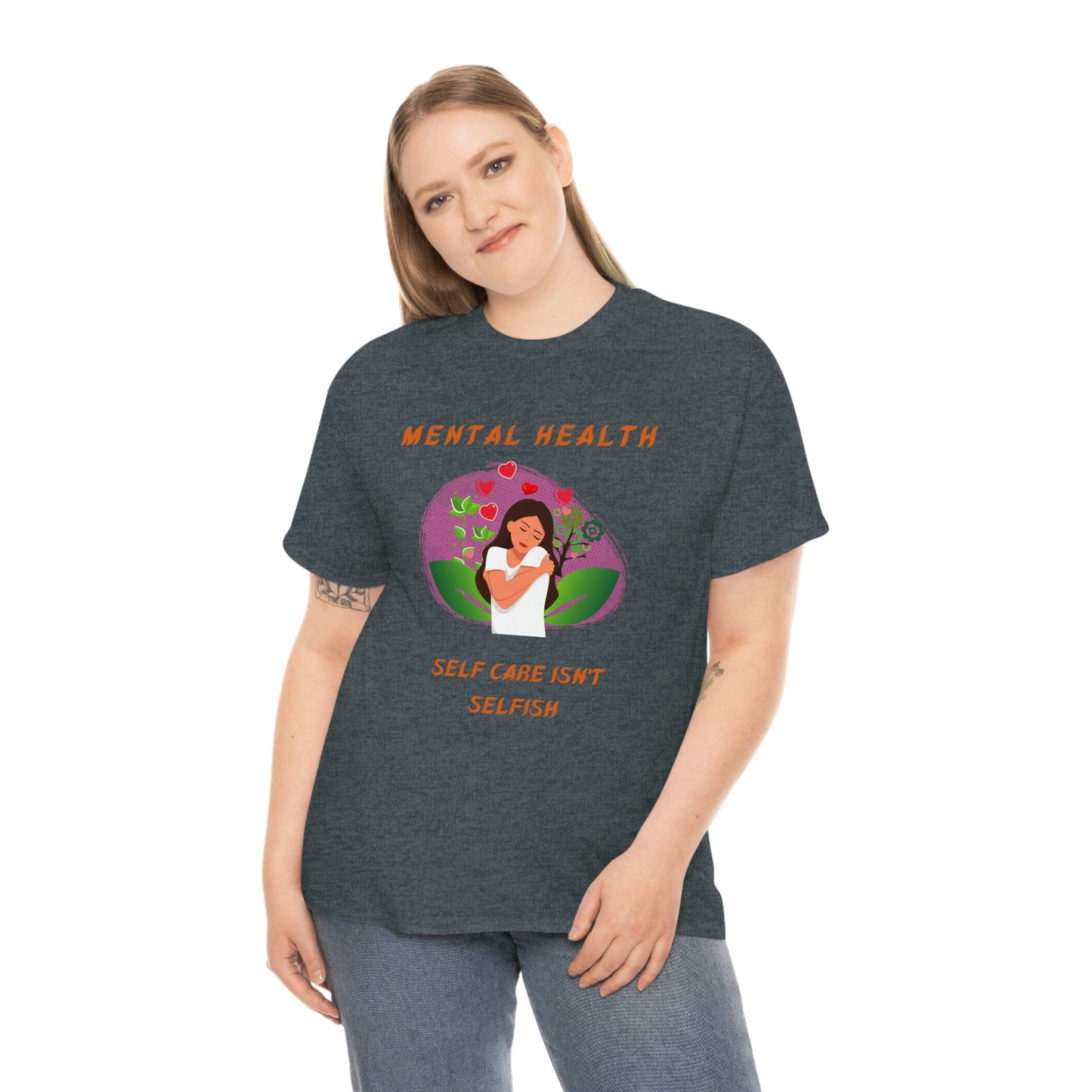 Mental Health Self Care Unisex Heavy Cotton Tee