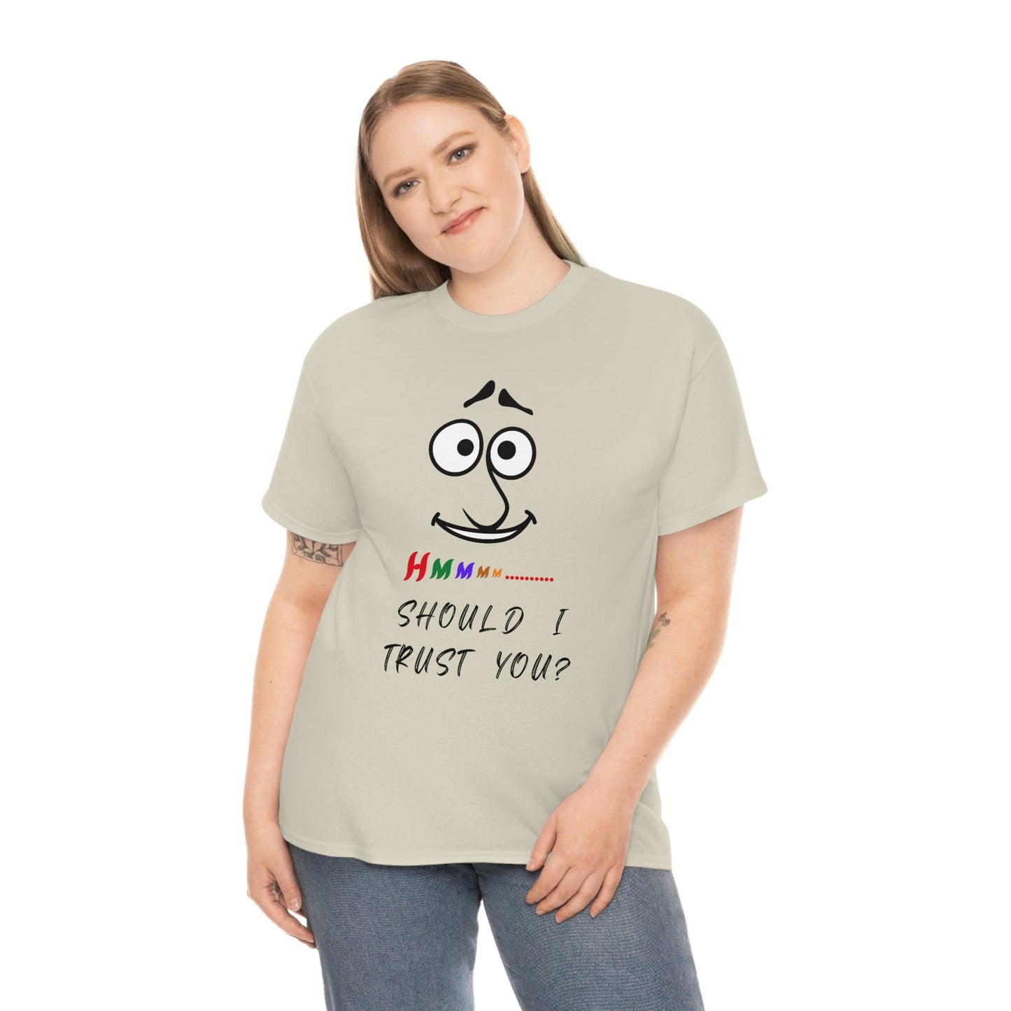 Hmmm, Funny, Unisex Heavy Cotton Tee