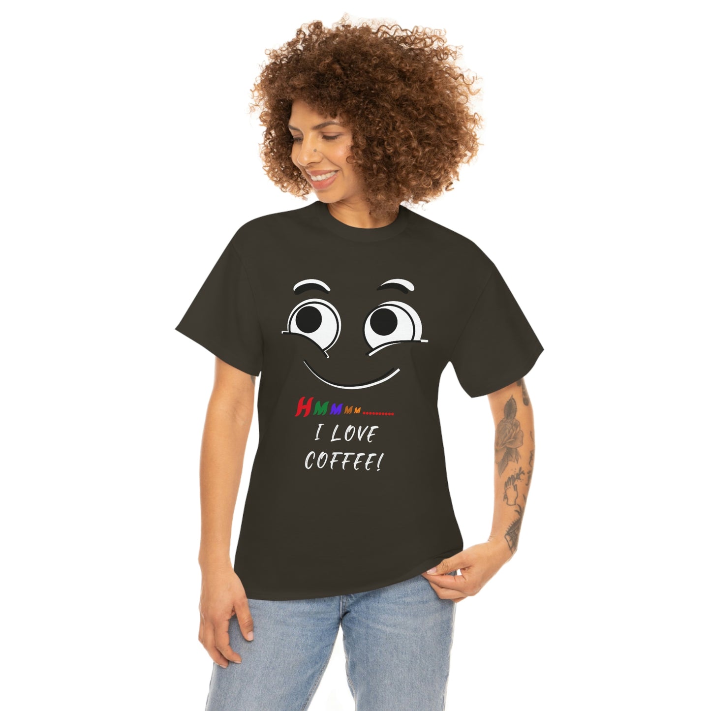 Hmmm... I Love Coffee! Unisex Heavy Cotton Tee