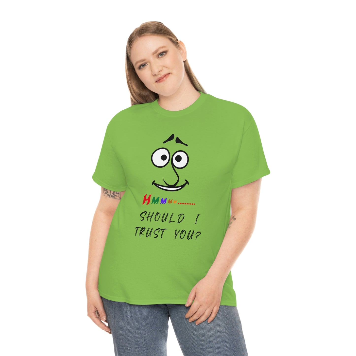 Hmmm, Funny, Unisex Heavy Cotton Tee