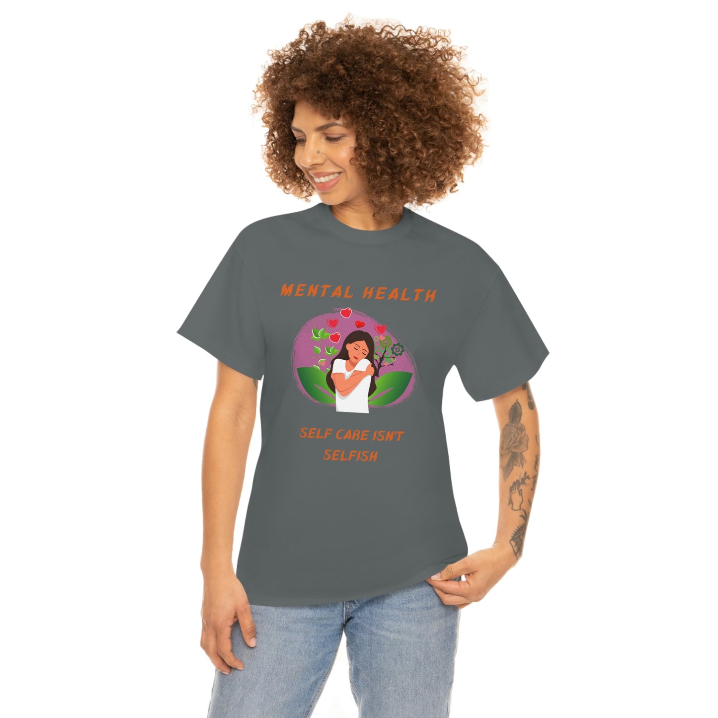 Mental Health Self Care Unisex Heavy Cotton Tee