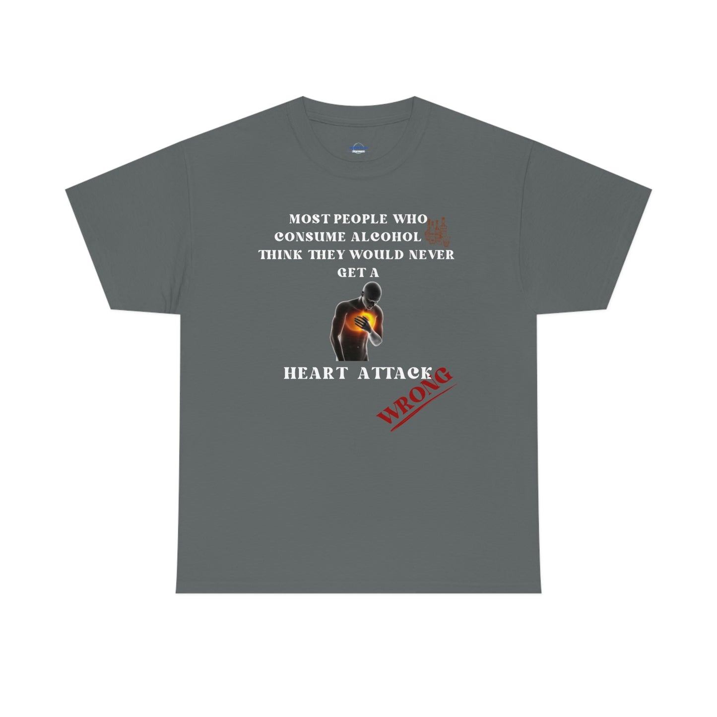 Alcohol and Heart Attack Unisex Heavy Cotton Tee