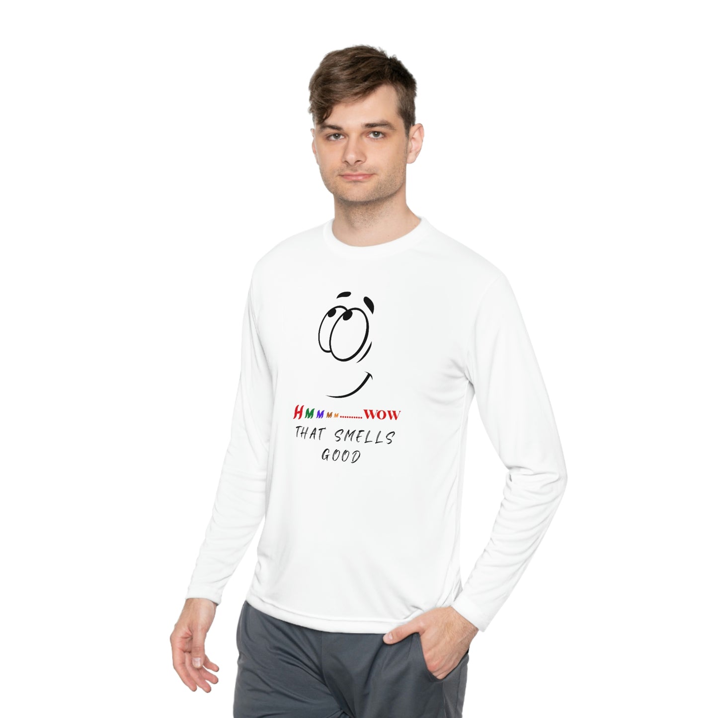 Hmmm, Unisex Lightweight Long Sleeve Tee