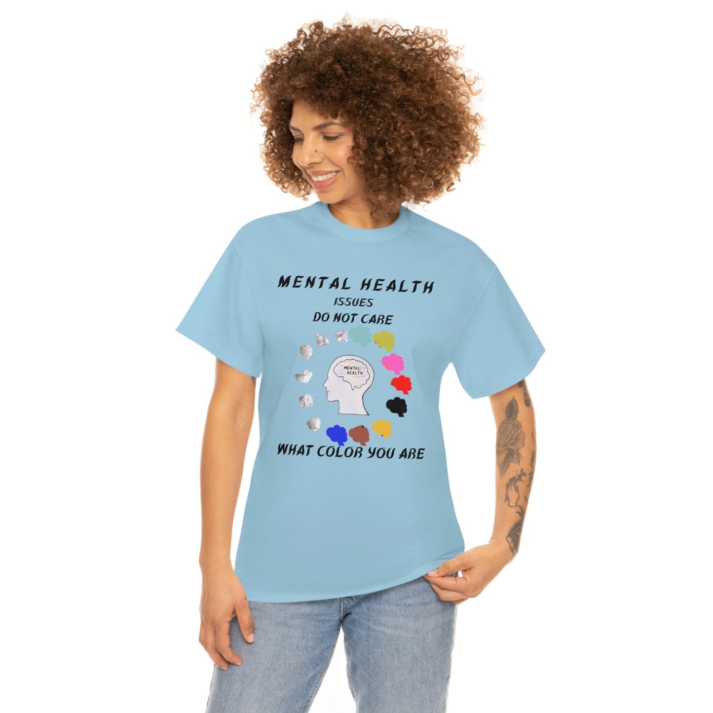 Mental Health Color Unisex Heavy Cotton Tee