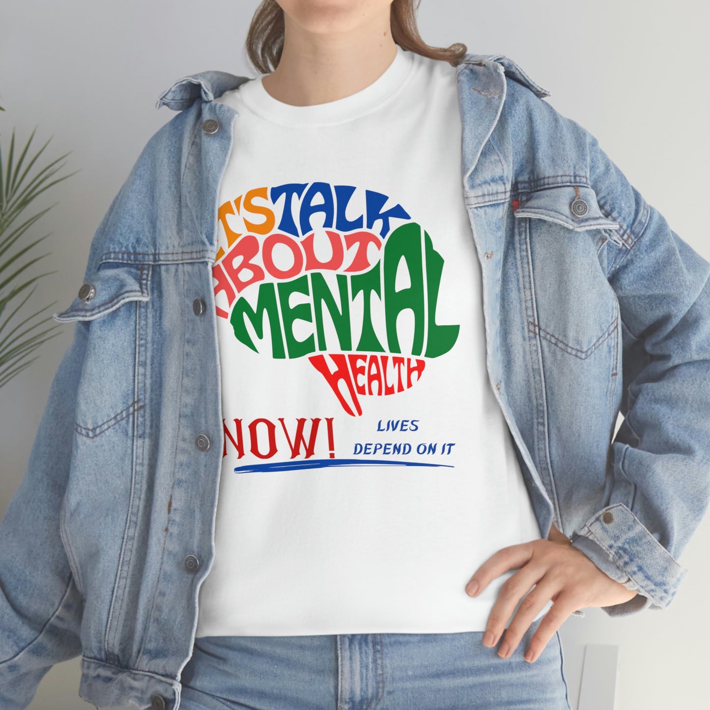 Let's Talk About Mental Health Unisex Heavy Cotton Tee