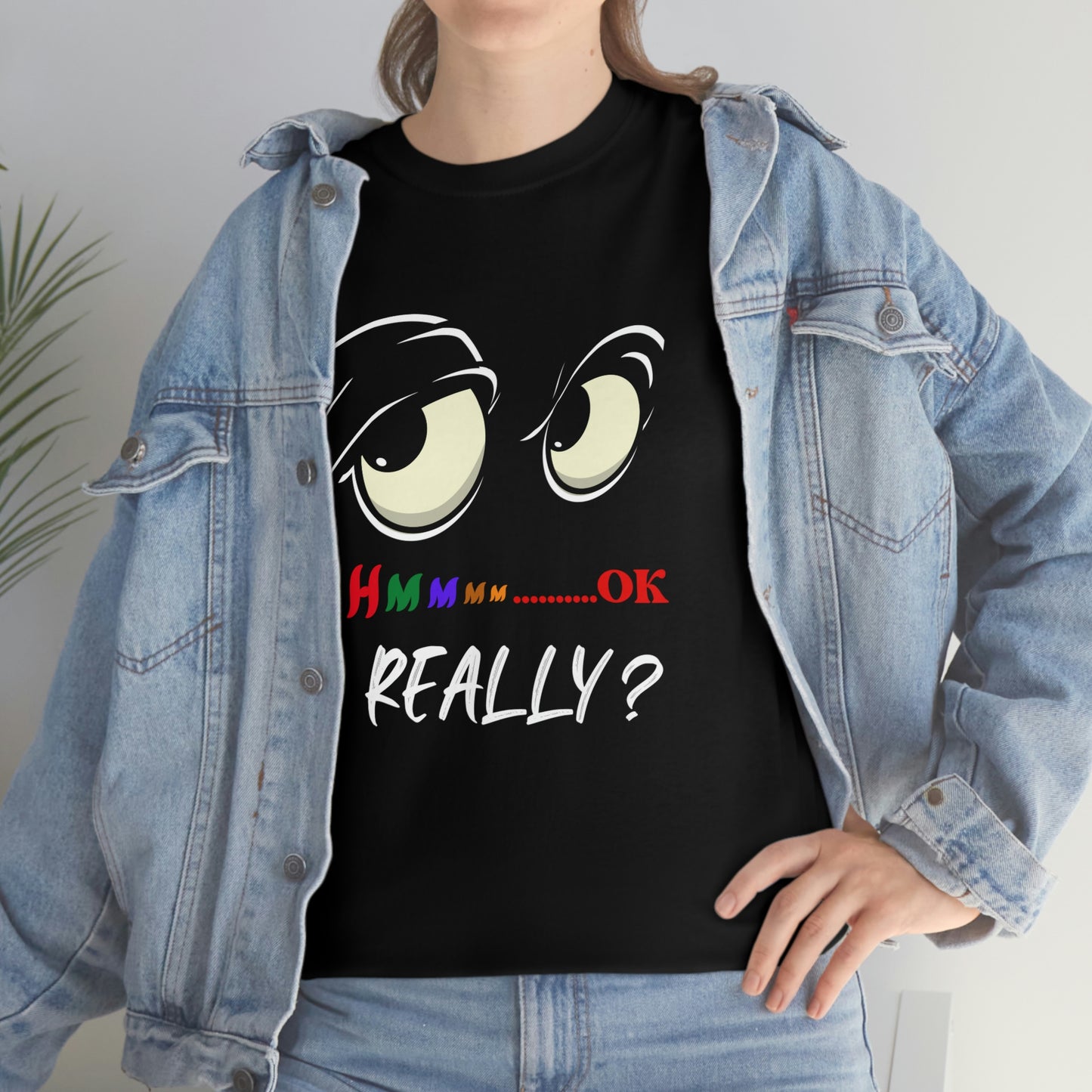 Hmmm Funny Unisex Heavy Cotton Tee