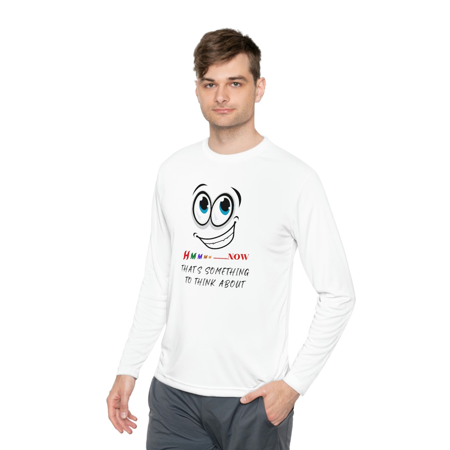 Hmmm, Unisex Lightweight Long Sleeve Tee