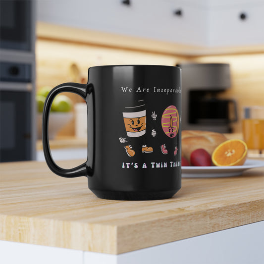 Twin Black Mug, 15oz