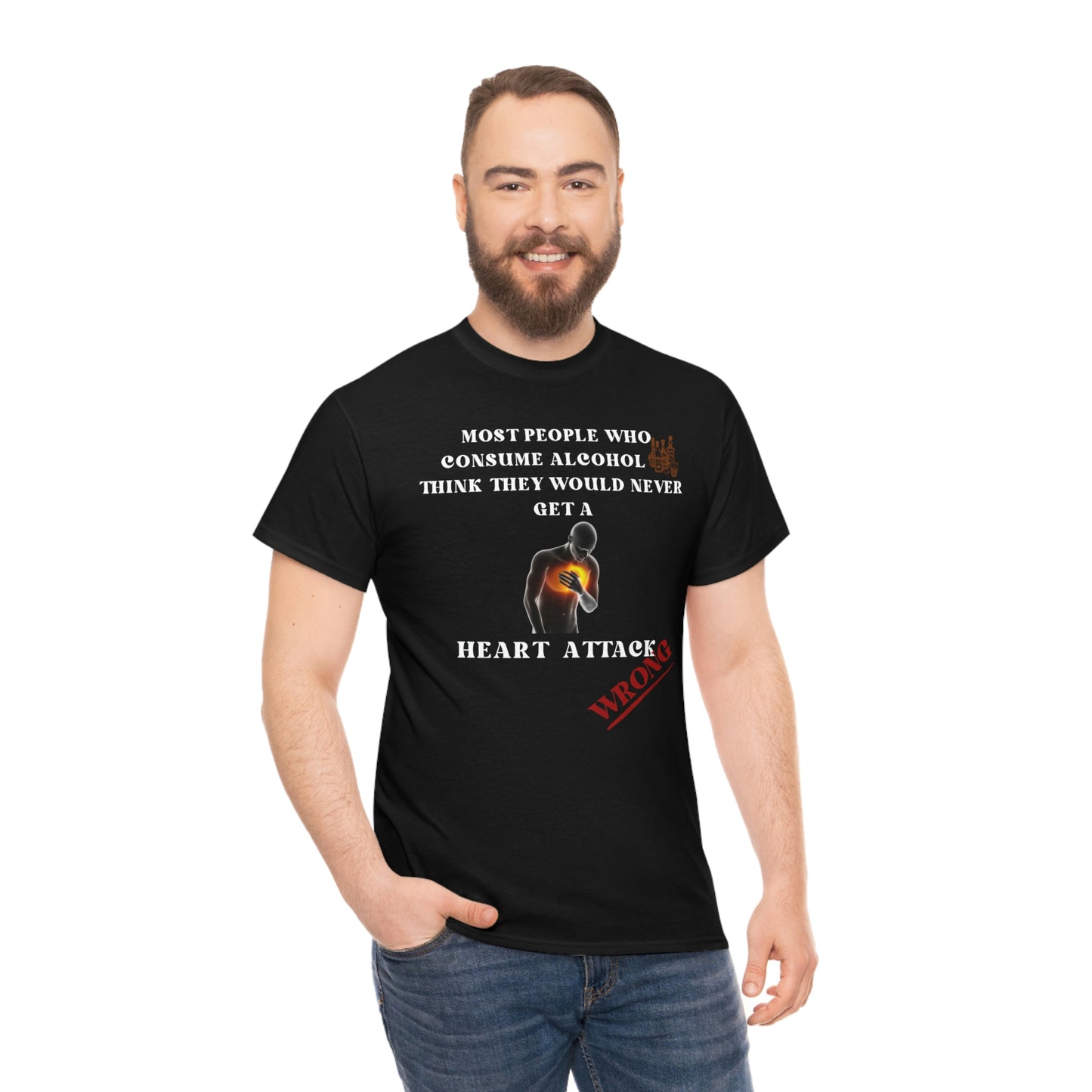 Alcohol and Heart Attack Unisex Heavy Cotton Tee