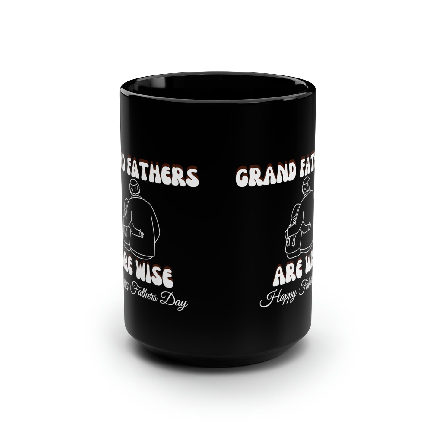 Exotic Print Father's Day Black Mug, 15oz