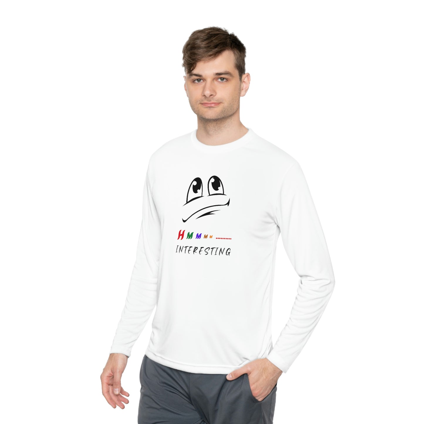 Hmmm, Unisex Lightweight Long Sleeve Tee