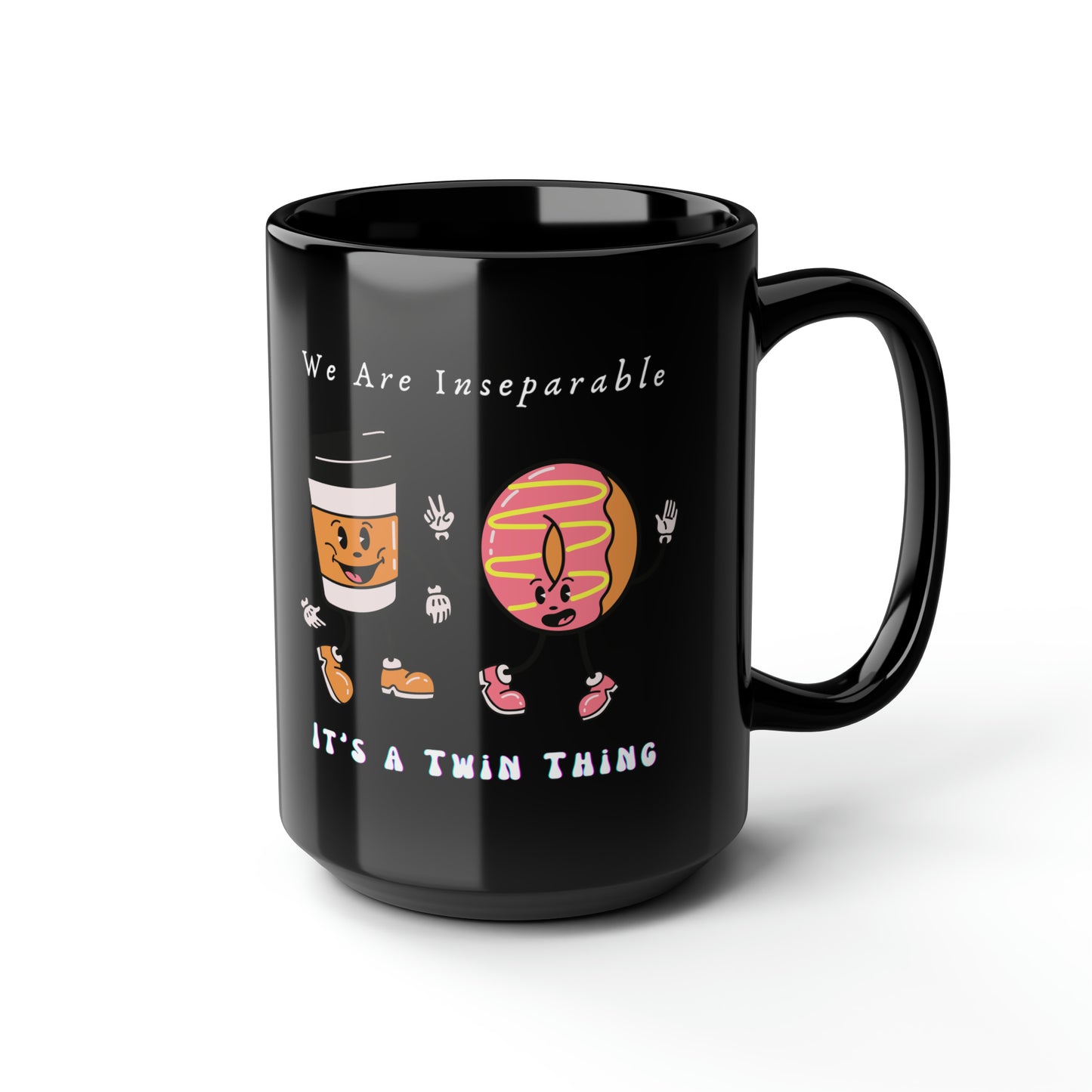 Twin Black Mug, 15oz