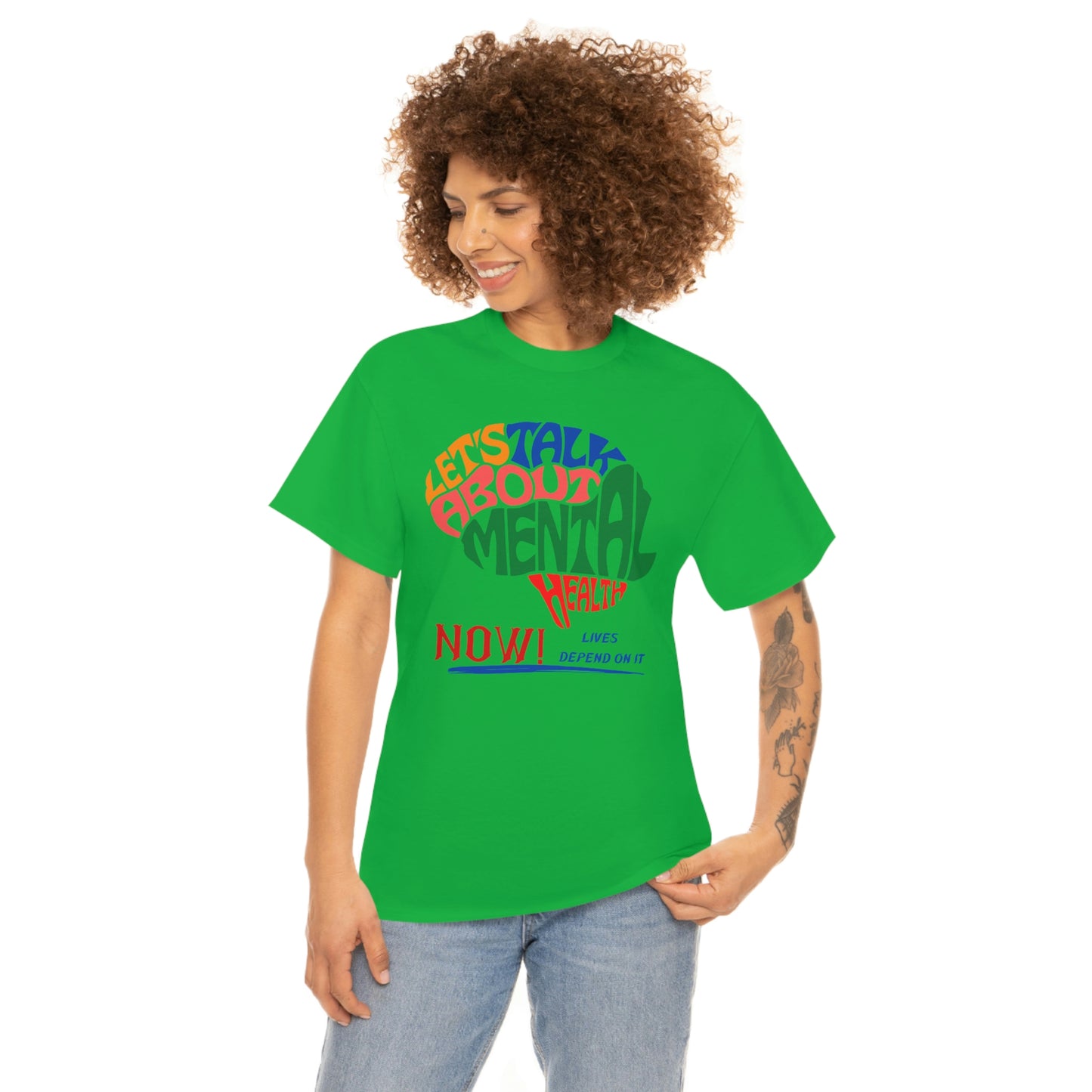 Let's Talk About Mental Health Unisex Heavy Cotton Tee