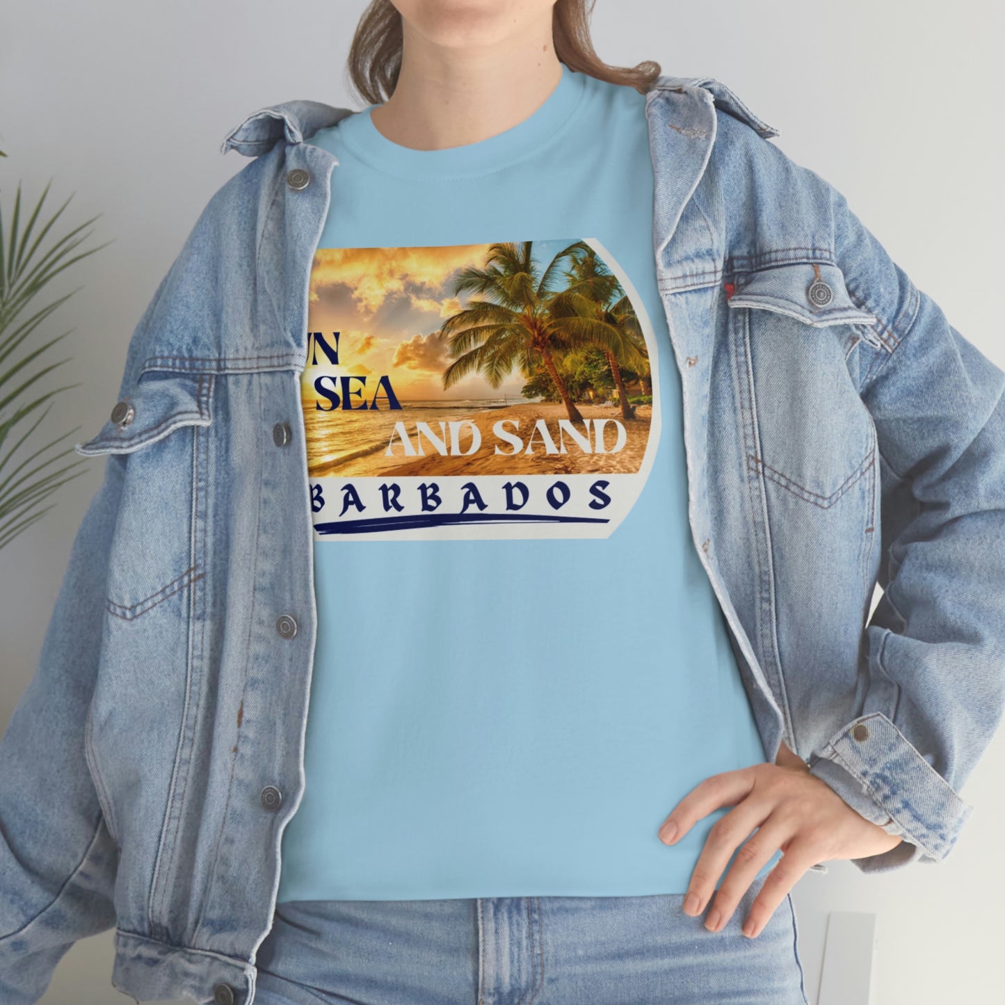 Sun Sea Sand Barbados Unisex Heavy Cotton Tee