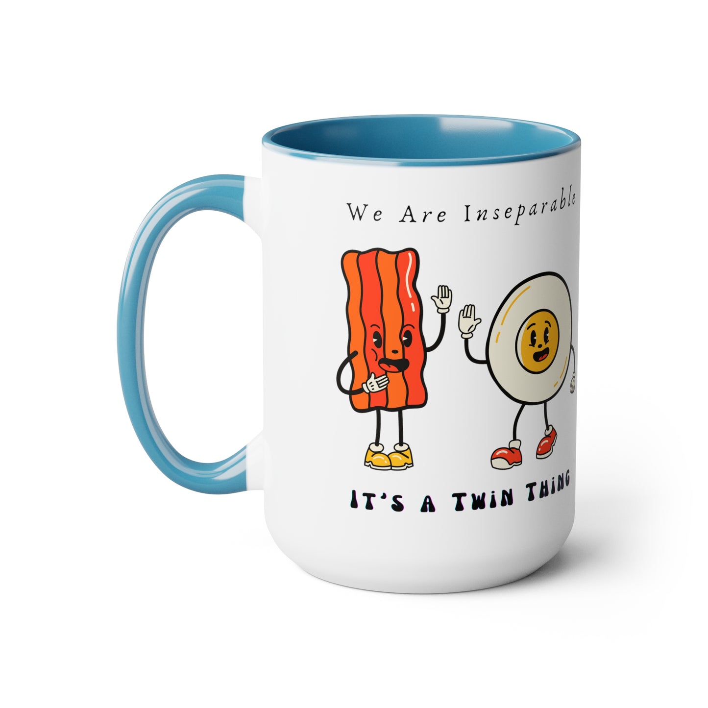 Twin Two-Tone Coffee Mugs, 15oz