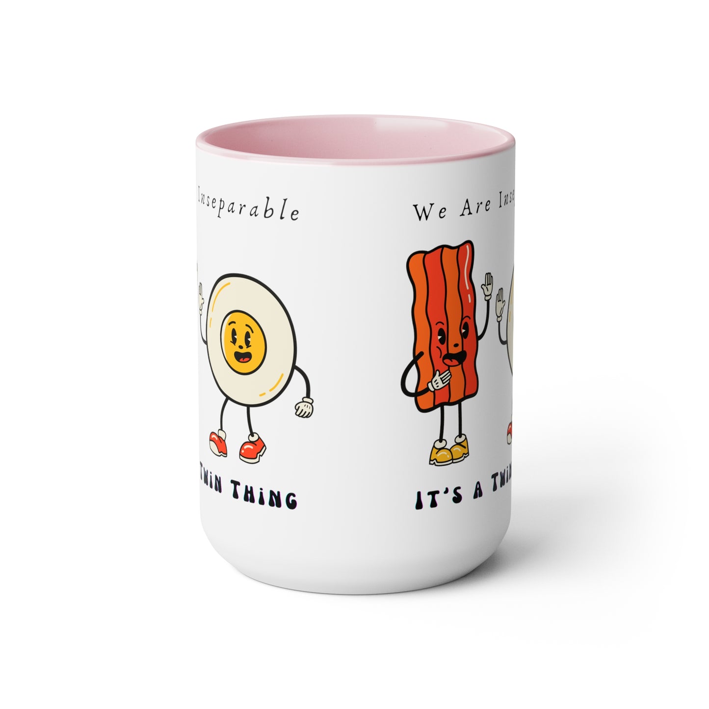 Twin Two-Tone Coffee Mugs, 15oz