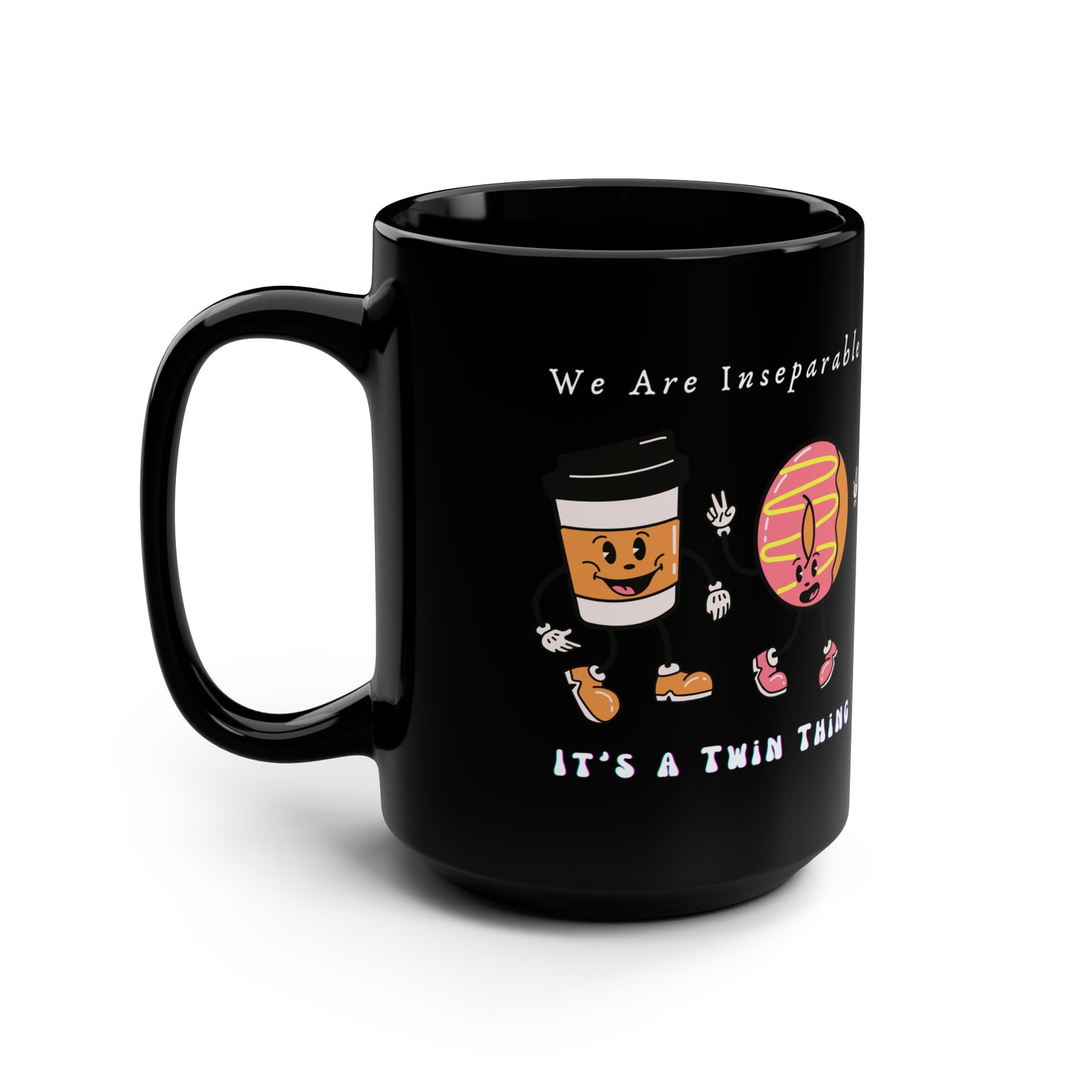 Twin Black Mug, 15oz