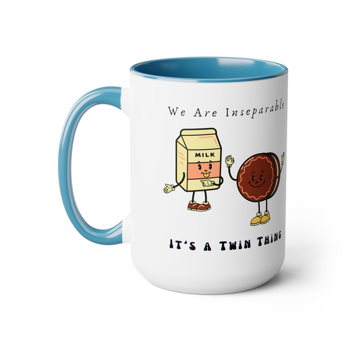 Twin Two-Tone Coffee Mugs, 15oz