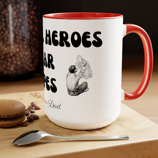 Exotic Print Fathers Day Two-Tone Coffee Mugs, 15oz