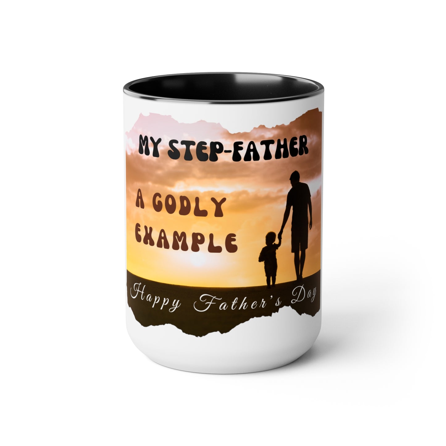 Exotic Print Father's Day Two-Tone Coffee Mugs, 15oz