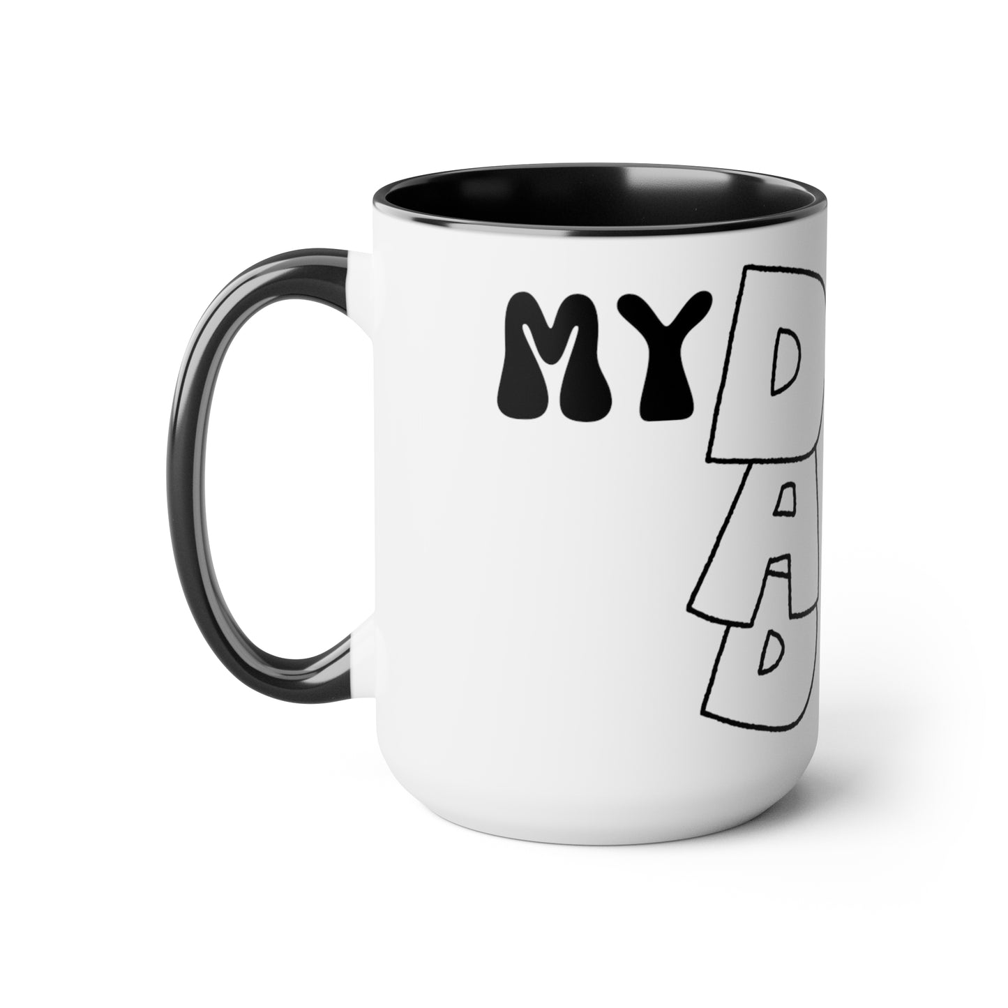 Exotic Print Fathers Day Two-Tone Coffee Mugs, 15oz