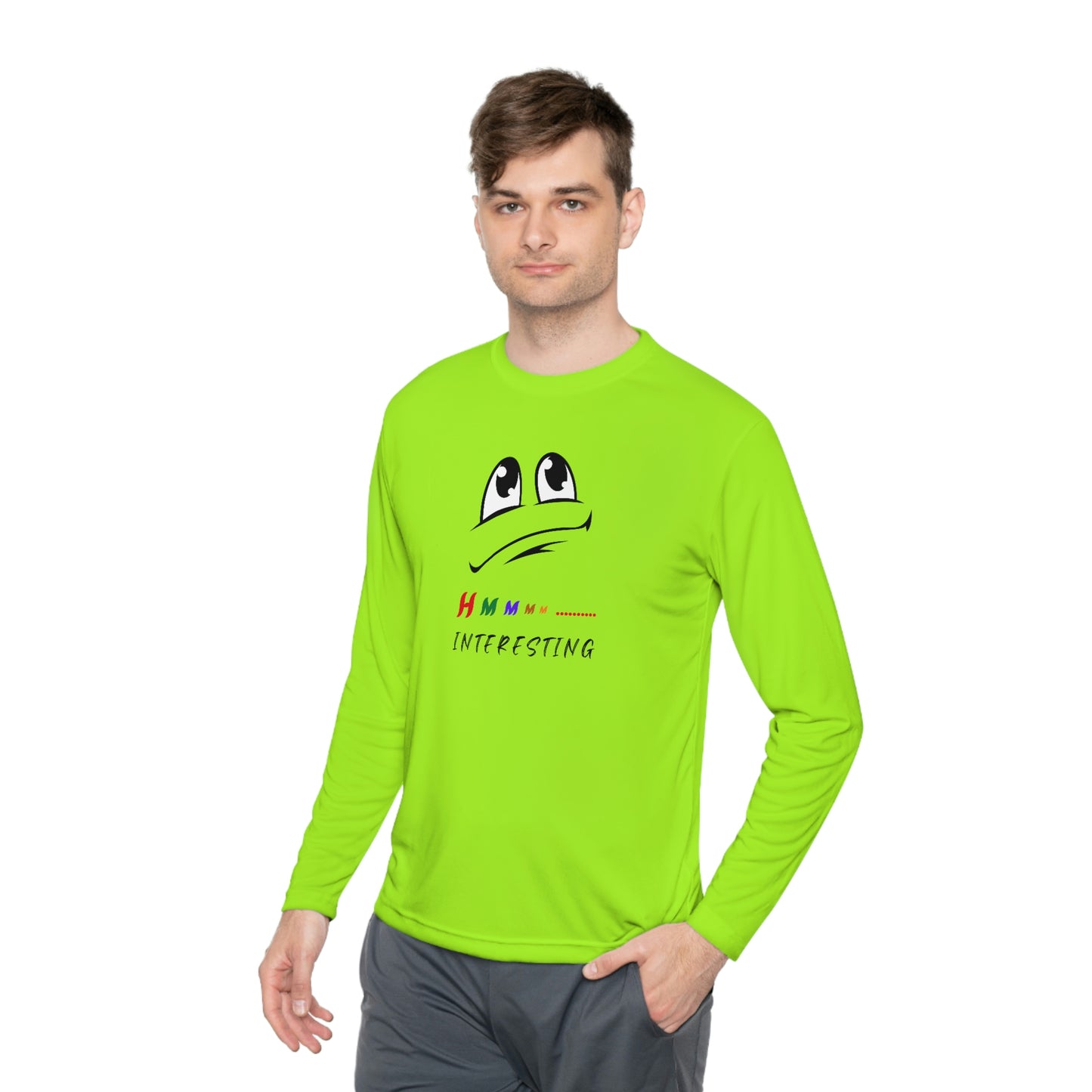 Hmmm, Unisex Lightweight Long Sleeve Tee