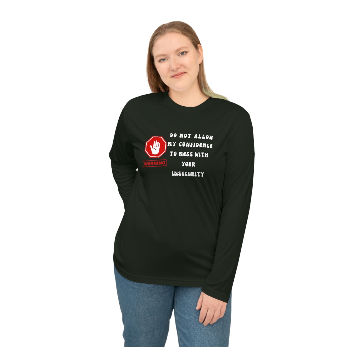 Warning, Unisex Performance Long Sleeve Shirt