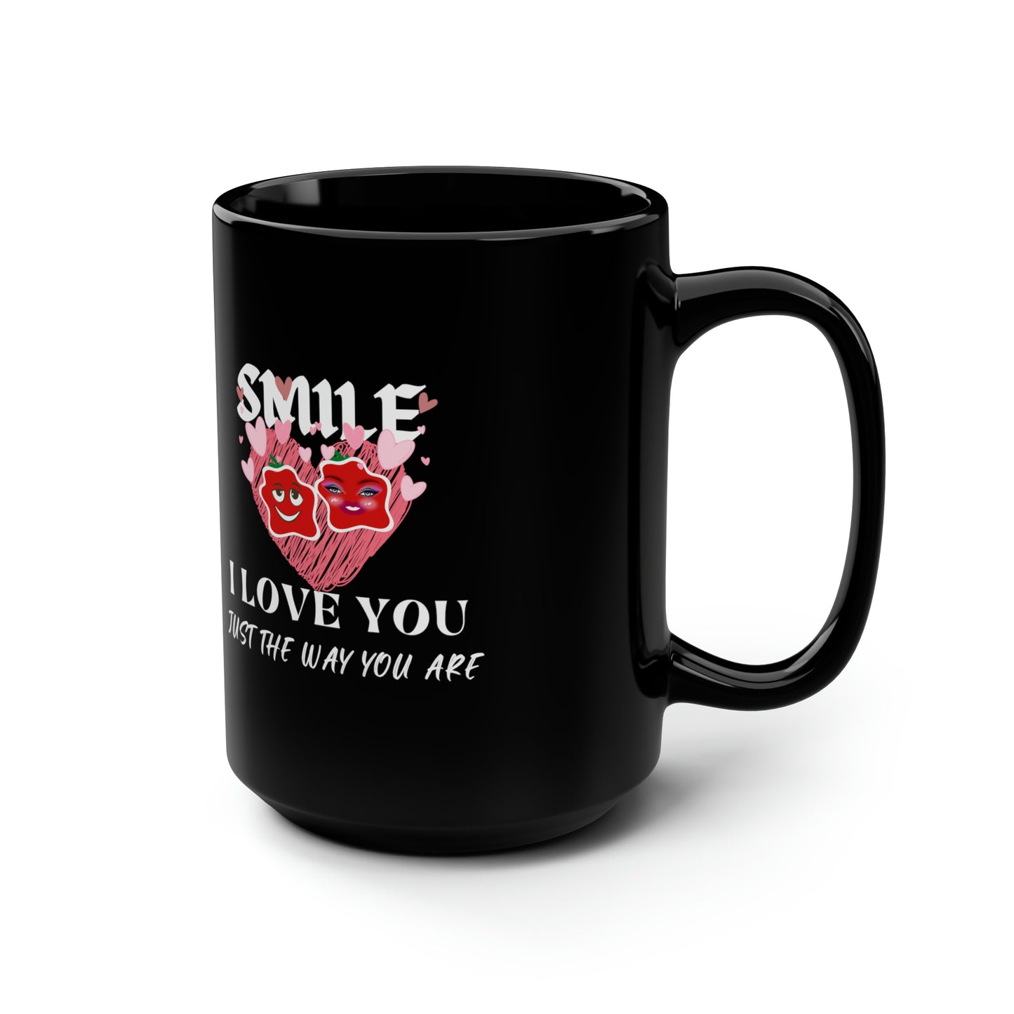 Smile Black Mug, 15oz