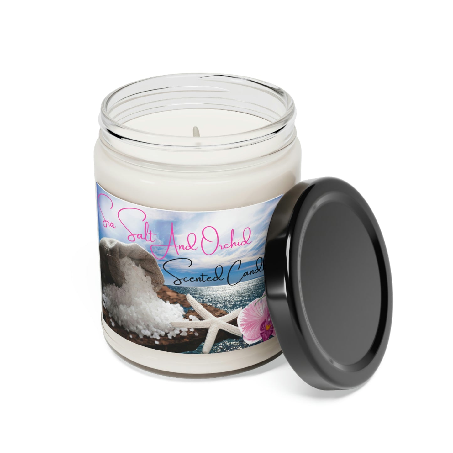 Sea Salt and Orchid Scented Soy Candle, 9oz