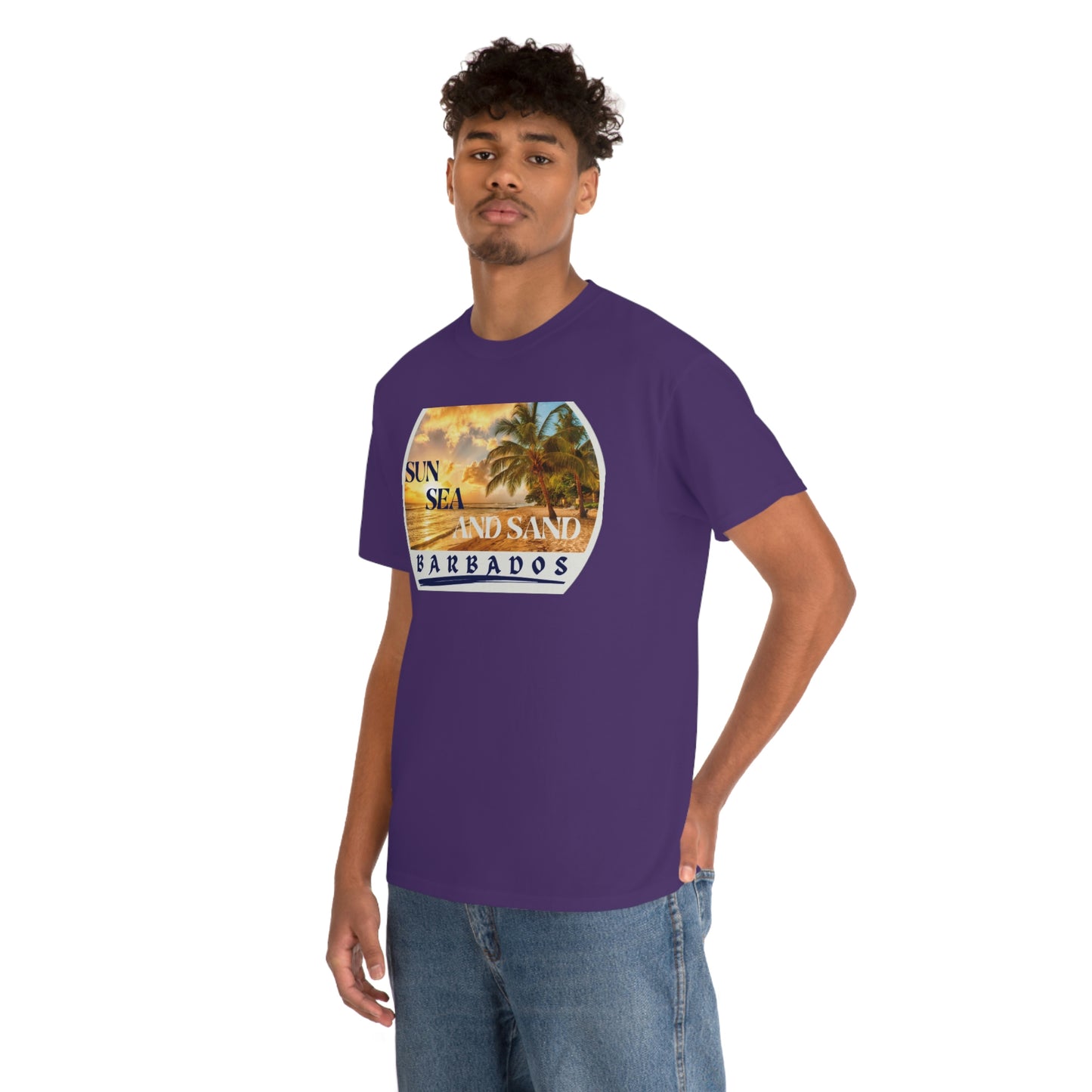 Sun Sea Sand Barbados Unisex Heavy Cotton Tee