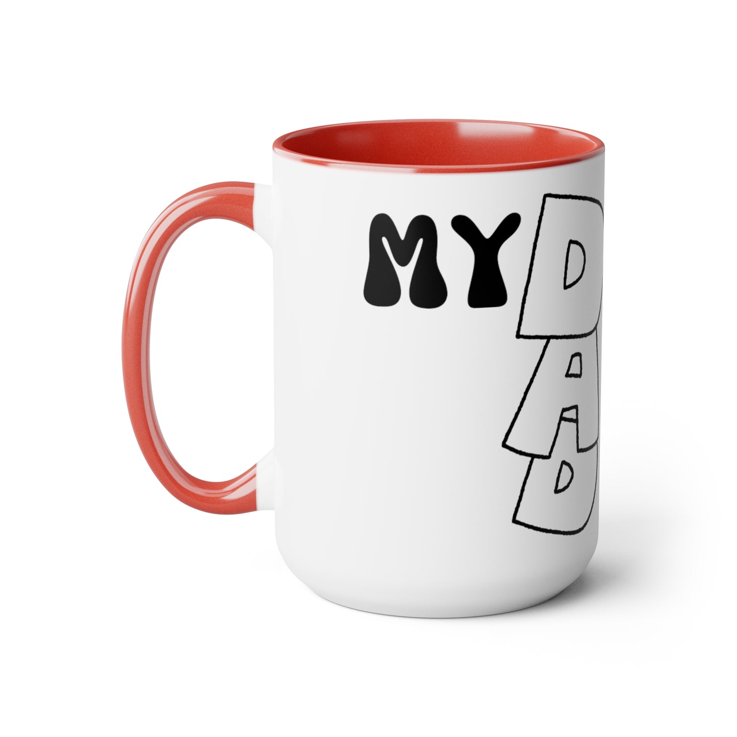 Exotic Print Fathers Day Two-Tone Coffee Mugs, 15oz