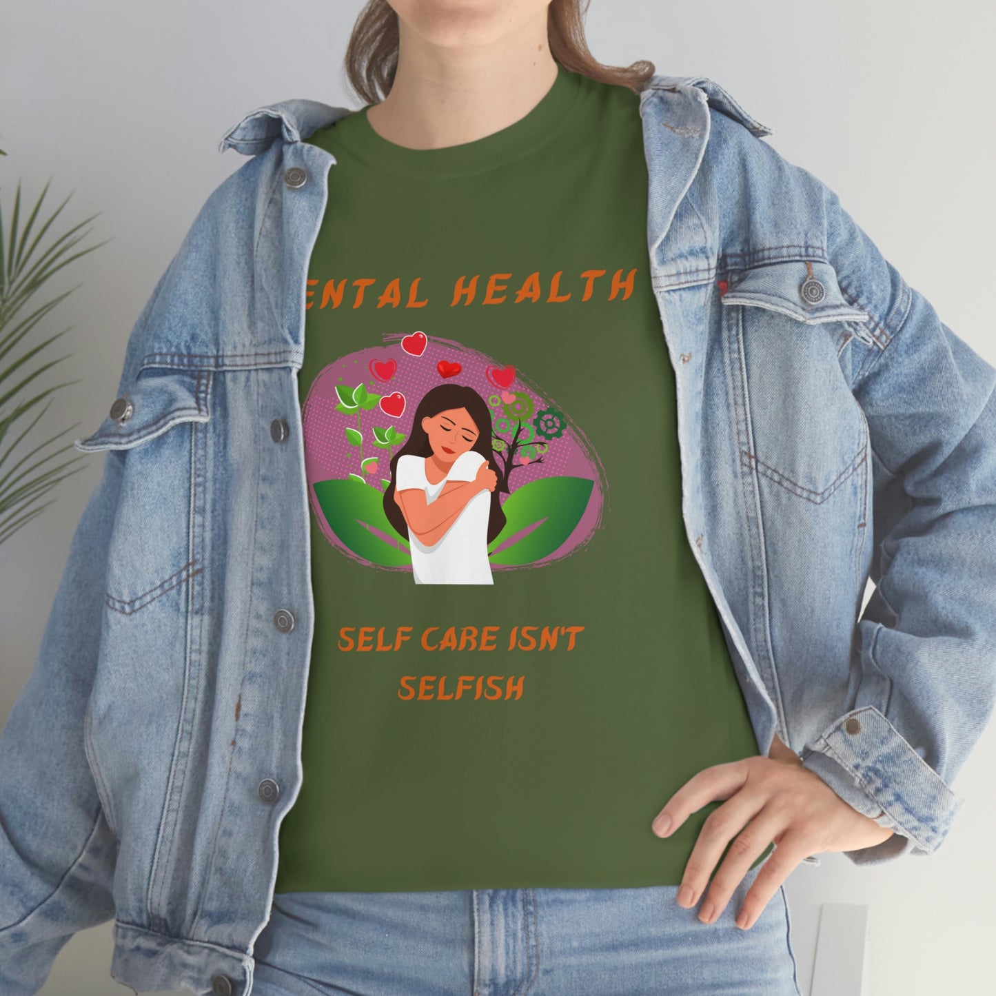 Mental Health Self Care Unisex Heavy Cotton Tee