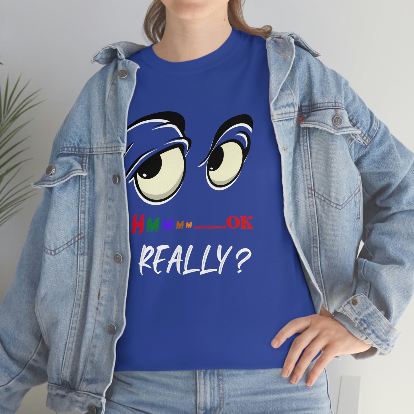 Hmmm Funny Unisex Heavy Cotton Tee