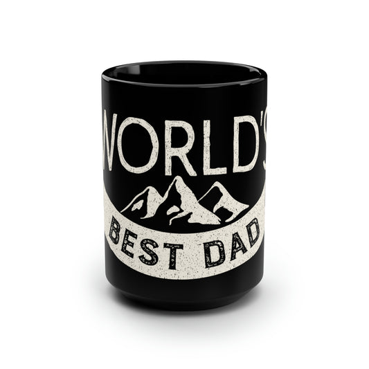 Exotic Print Fathers Day Black Mug, 15oz