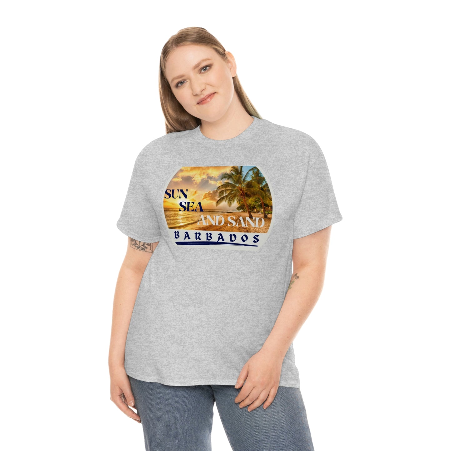 Sun Sea Sand Barbados Unisex Heavy Cotton Tee