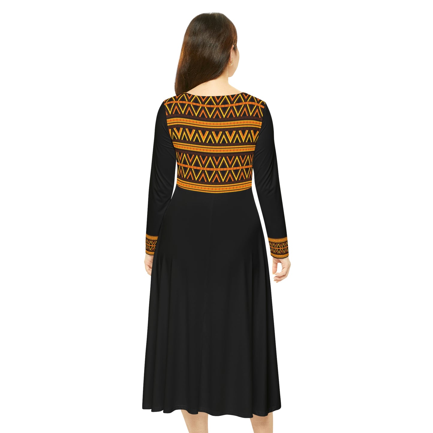 Elegant Print Women's Long Sleeve Dress (AOP)