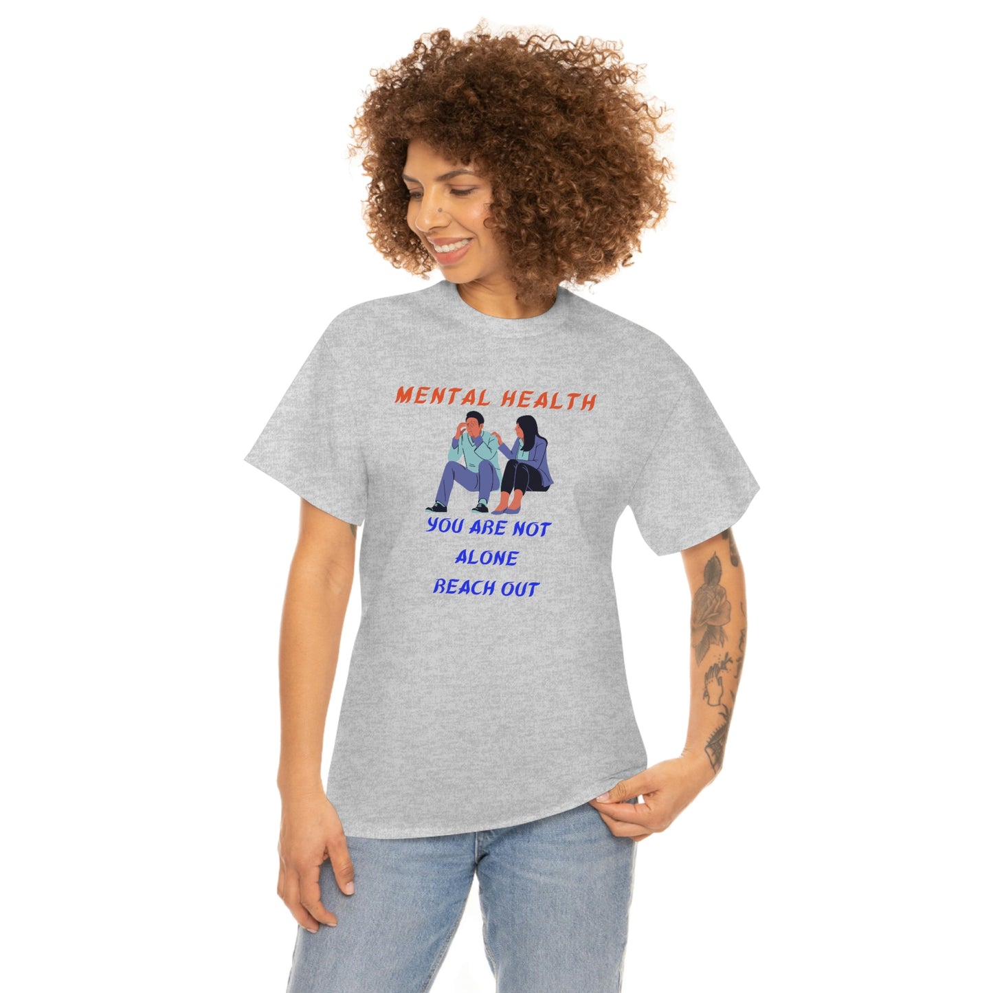 Mental Health You Are Not Alone Unisex Heavy Cotton Tee